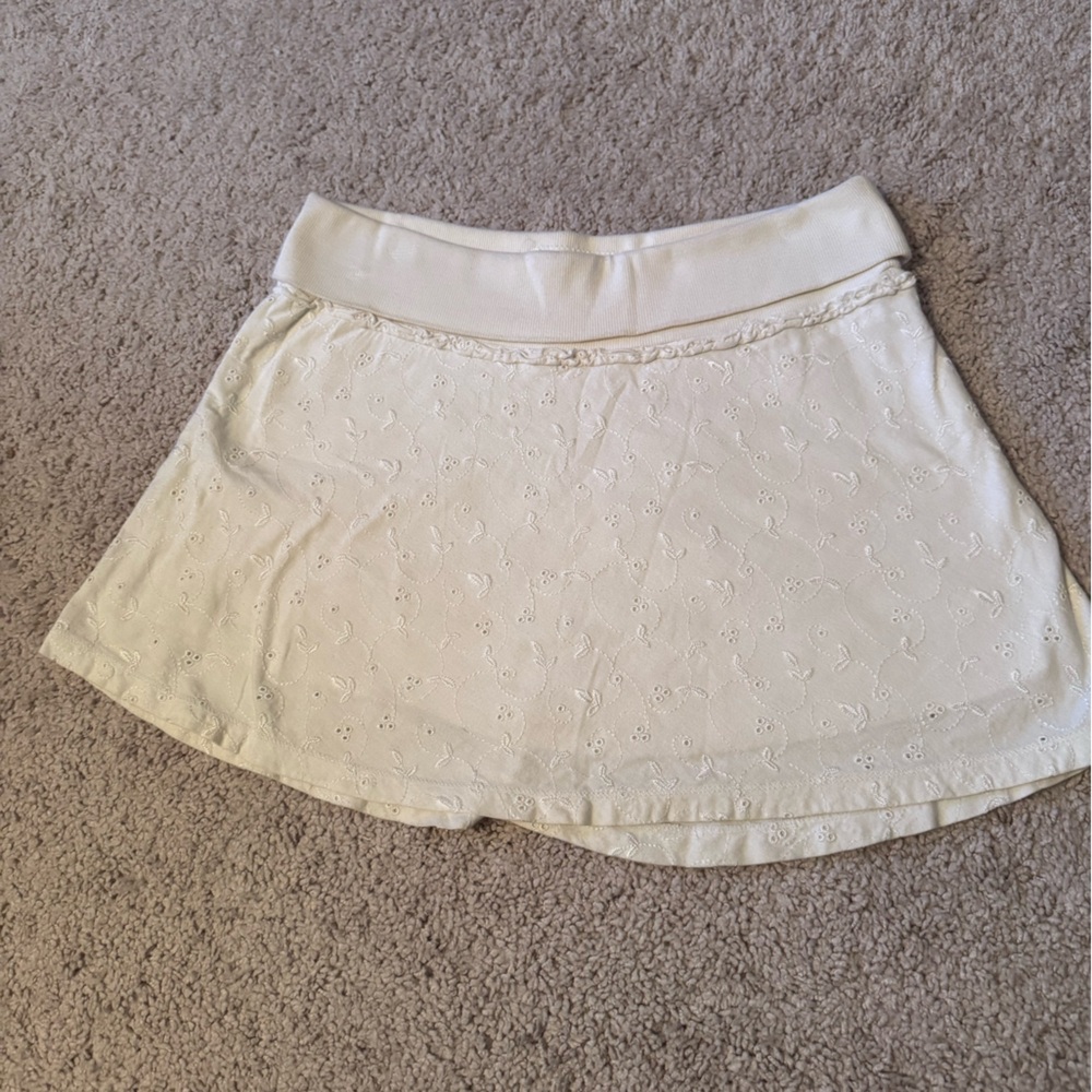American Eagle Outfitters White Ribbed Waistband Skirt